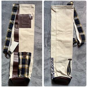 Liberty Mutual Invitational Canvas Leather Par 3 Carry Sunday Golf Bag Strap